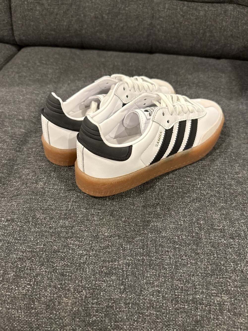 adidas Women's Sambae Platform Sneakers in Cloud White/Core Black/Gum - 6.5w - Picture 4 of 8